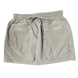 Ego Women’s Cargo Mini Skirt Utility Pockets Ripstop Drawstring sz 8 Gray